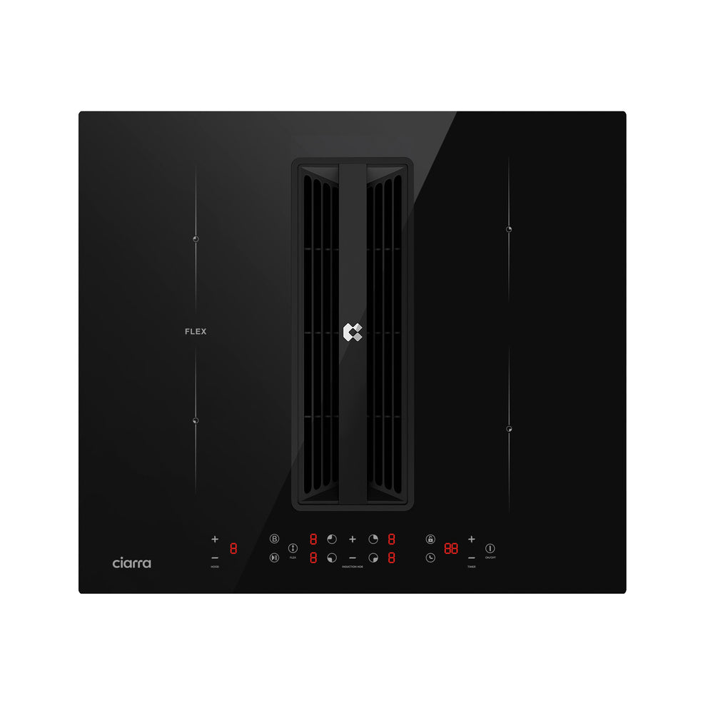 Ciarra ONE Induction Hob With Downdraft Extractor 59cm with Built-in Plasmaāŗ System CBBEH594BBF-OW