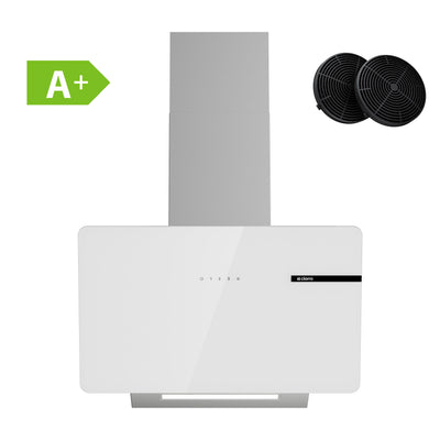 CIARRA 60cm White Angled Cooker Hood Touch Control CBCS6765B-OW