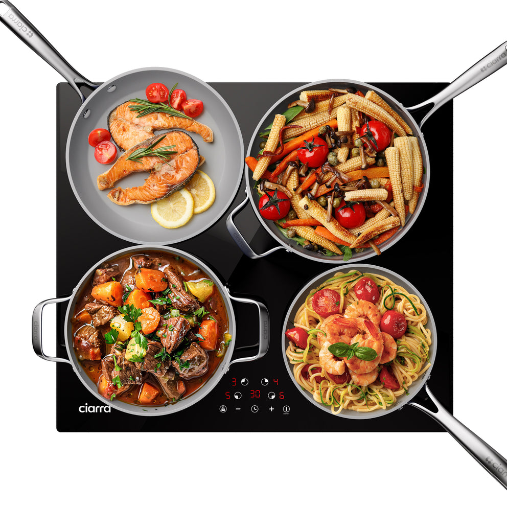 CIARRA 59cm Built-in Induction Hob with 4-Zone Flexibility & Energy-Saving Performance CABBIH4-E