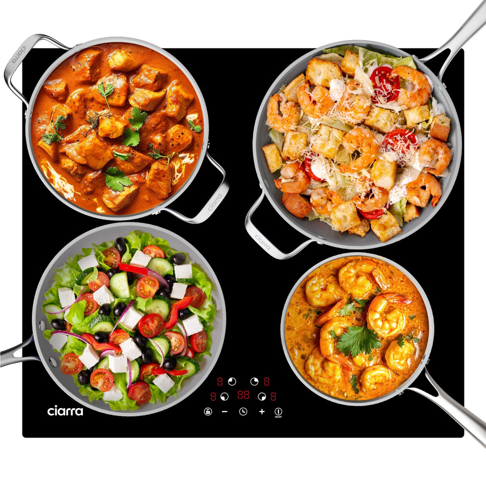CIARRA 59cm Built-in Induction Hob with 4-ring Flexibility & Energy-Saving 9 Power Levels CABBIH4-F