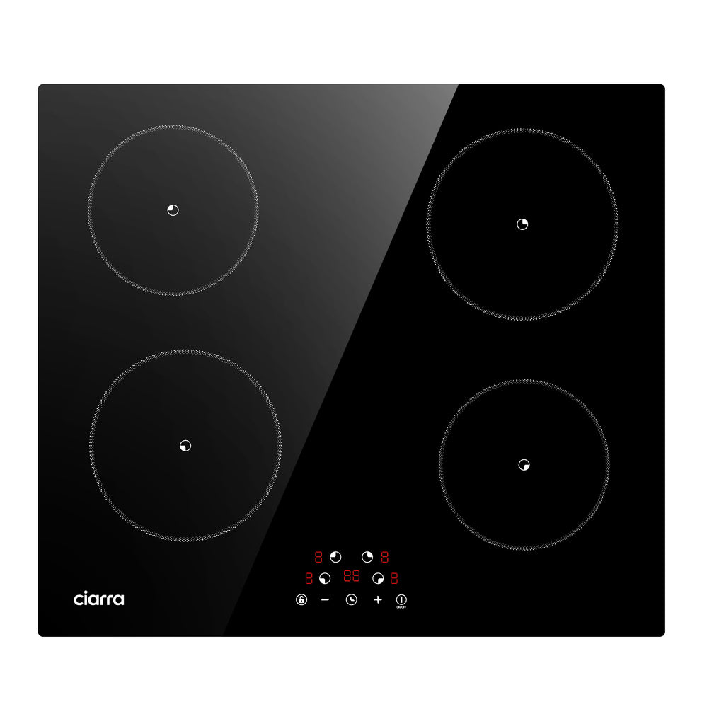 CIARRA 59cm Built-in Induction Hob with 4-ring Flexibility & Energy-Saving 9 Power Levels CABBIH4-F