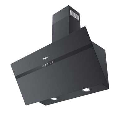 CIARRA 90cm Frosted Glass Angled Cooker Hood - Kitchen Extractor Fan Anti-Fingerprint A+++ CBCG9736H-G (Matte Black)