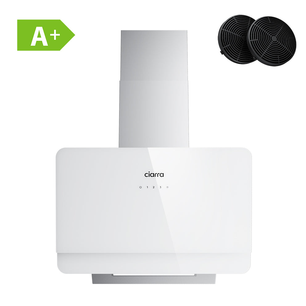 CIARRA 60cm Slanted Wall-Mounted Cooker Hood with Touch Control & LED Light CBCS6765C-OW