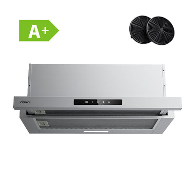CIARRA 60cm Grey Built-in Telescopic Cooker Hood CBCS6909A-OW | A+ Rated, Touch Control, LED