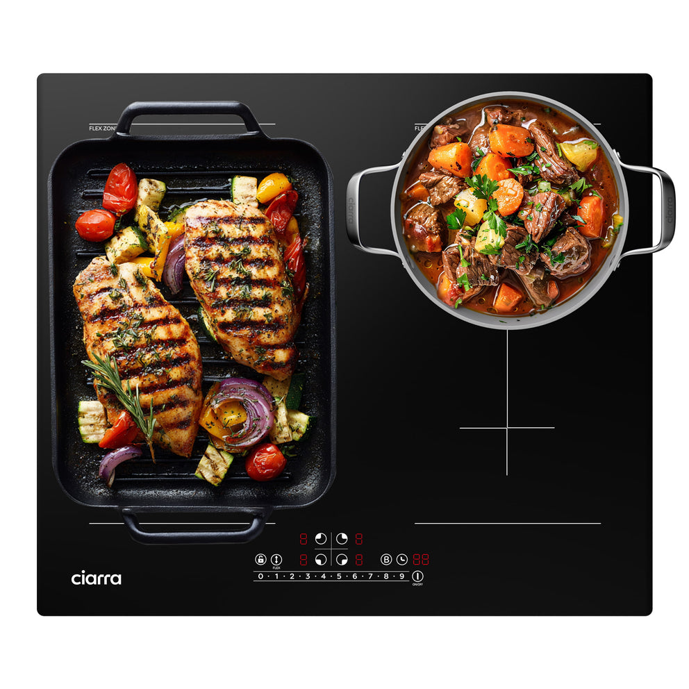 CIARRA Built-in Induction Hob with 4 Zones with Boost and FlexZone CBBIH4BFF-OW