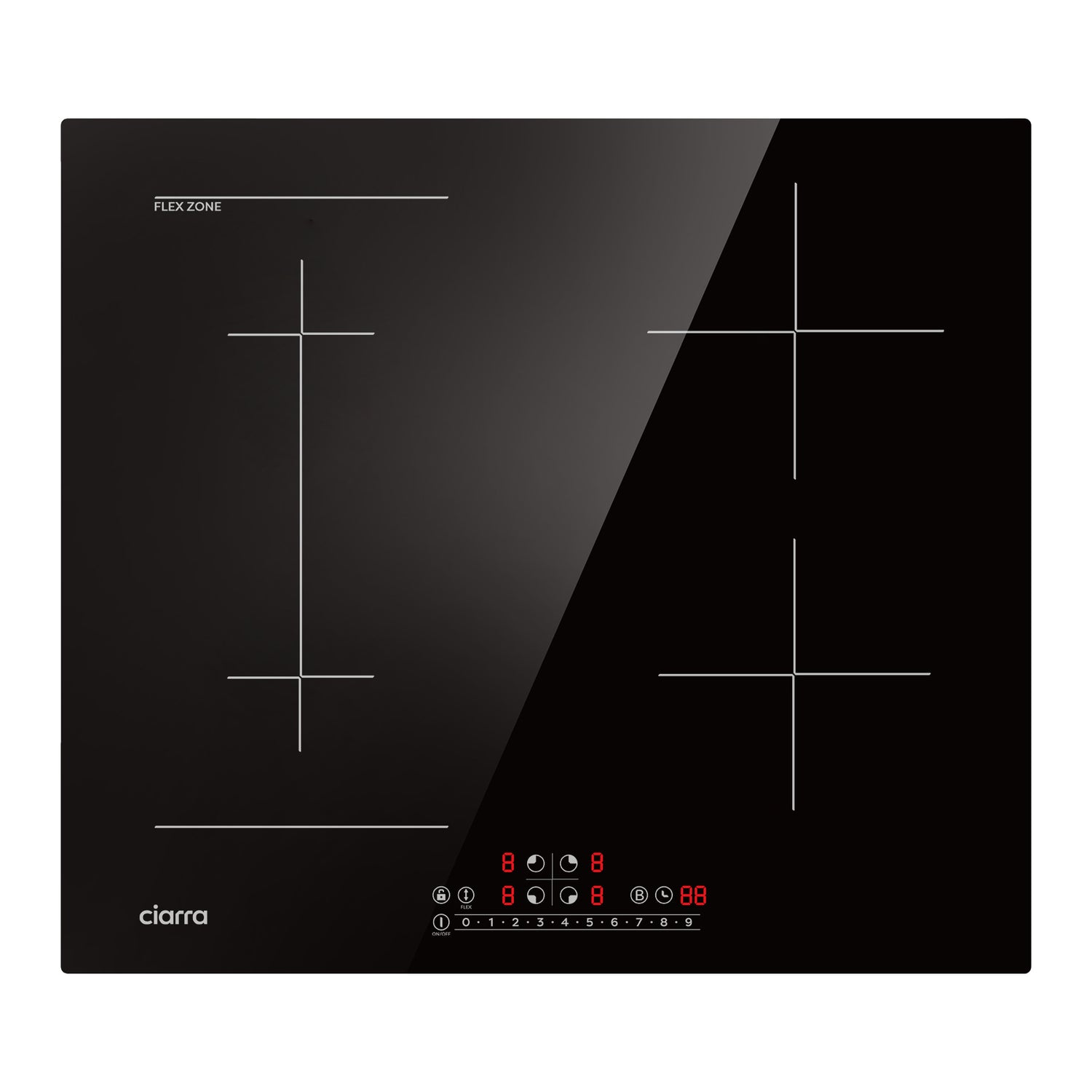 CIARRA 4 Zones Built-in Induction Hob with Boost and FlexZone CBBIH4BF-OW