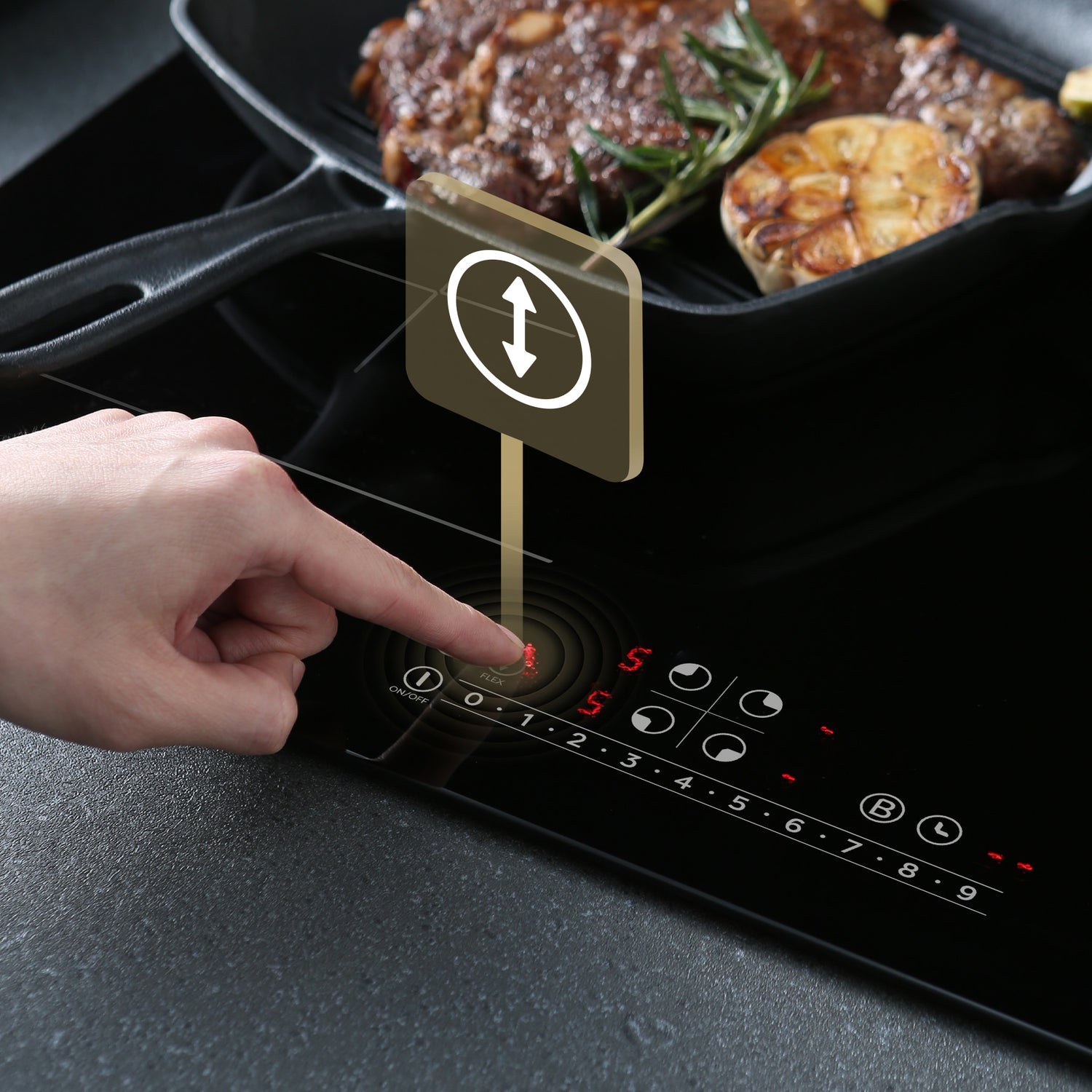 CIARRA 4 Zones Built-in Induction Hob with Boost and FlexZone CBBIH4BF-OW