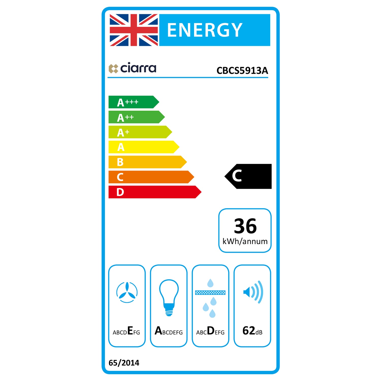 CIARRA 52cm Integrated Cooker Hood CBCS5913A-OW