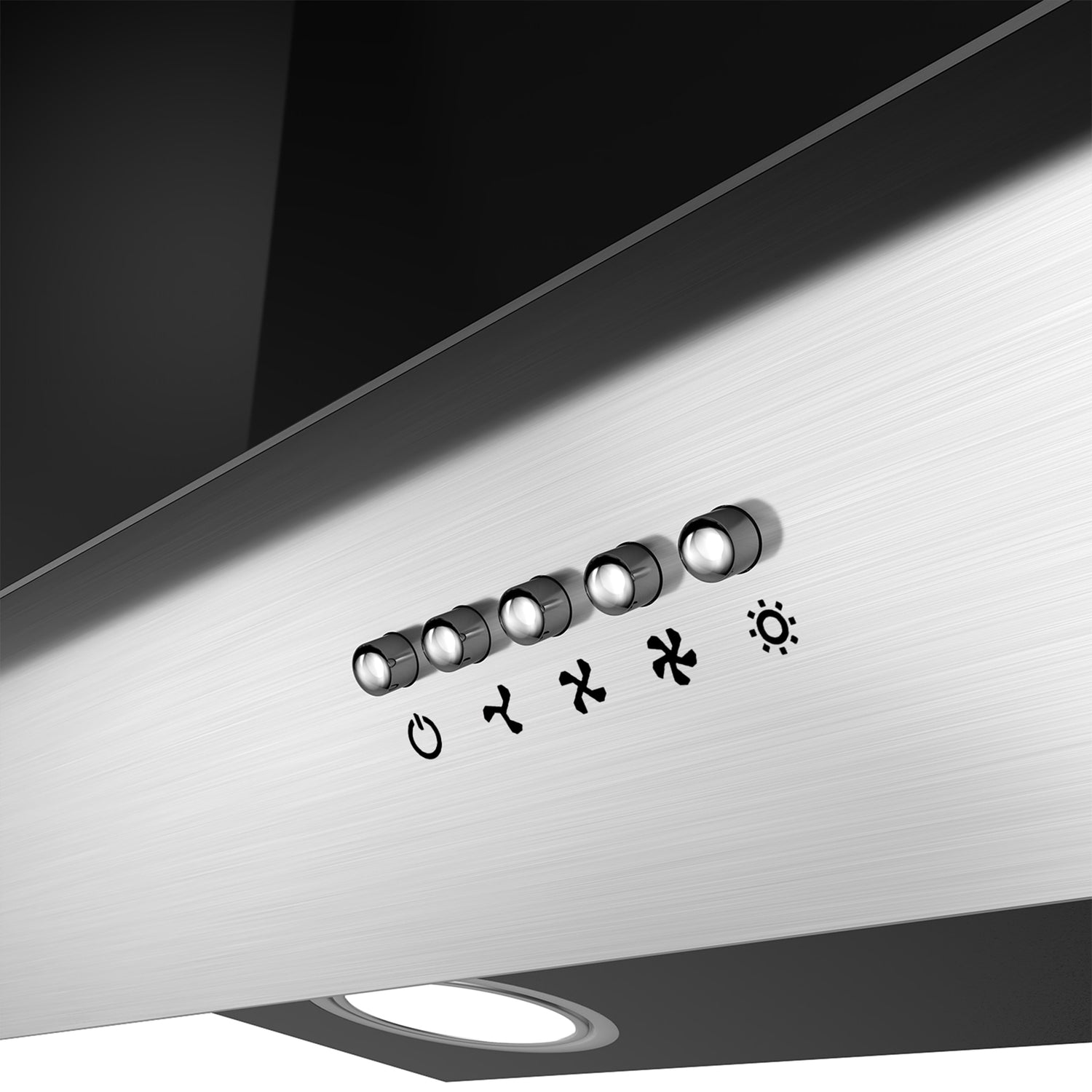CIARRA 60cm Angled Cooker Hood LED Lights CBCB6736C-OW