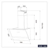 CIARRA Angled Cooker Hood 60cm Touch Control 650m³/h CBCB6736H-OW