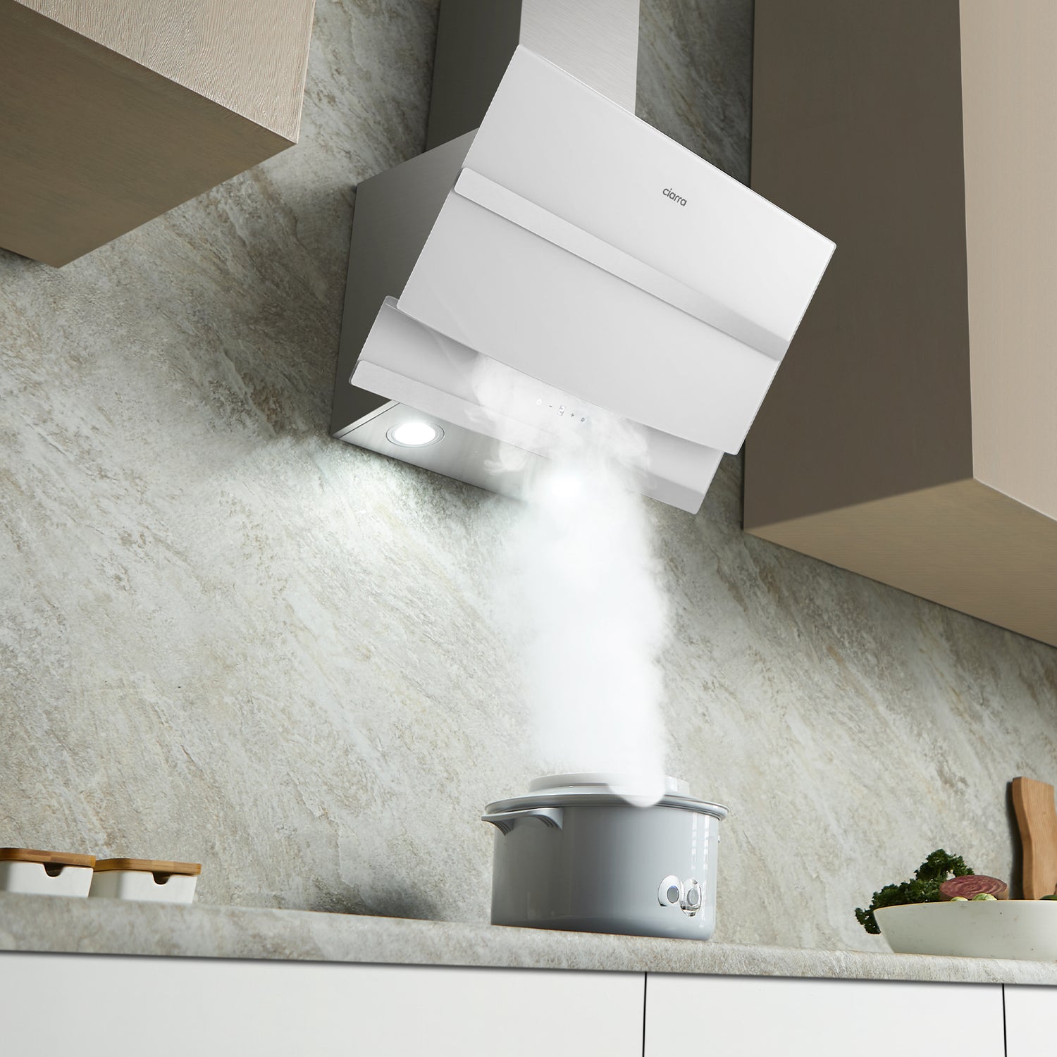 CIARRA Angled Cooker Hood 60cm Touch Control 750 m³/h CBCW6736N-OW