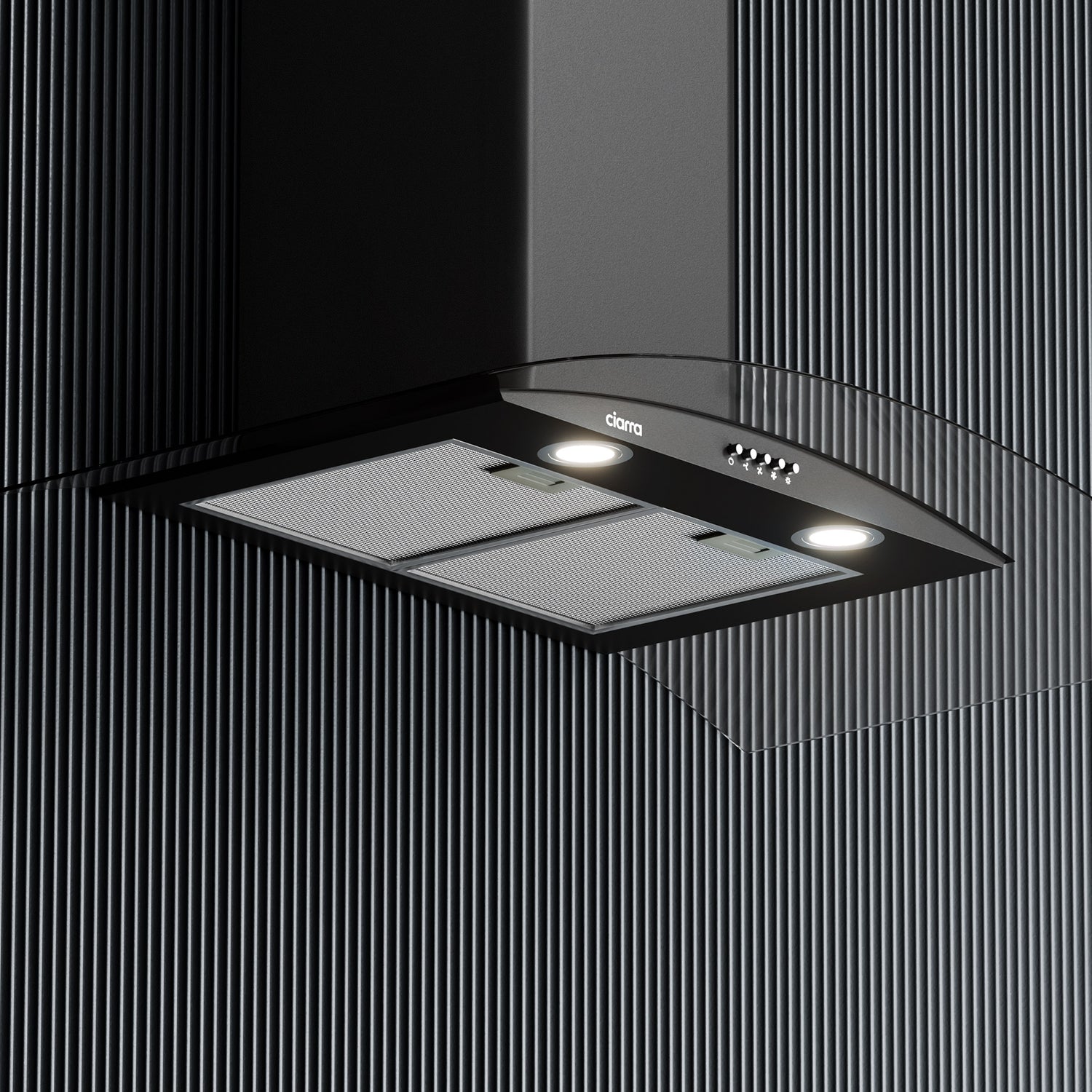 CIARRA Curved Glass Cooker Hood 90cm CBCB9506B-OW