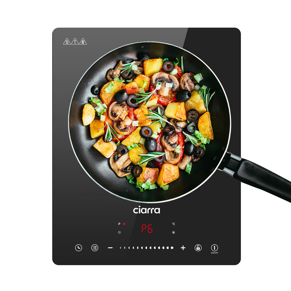 CIARRA Single Induction Hob 2000W with Timer Function & Touch Control CBTIH1-OW