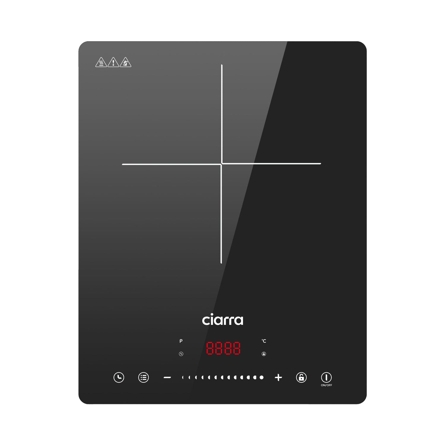 CIARRA Single Induction Hob 2000W with Timer Function & Touch Control CBTIH1-OW