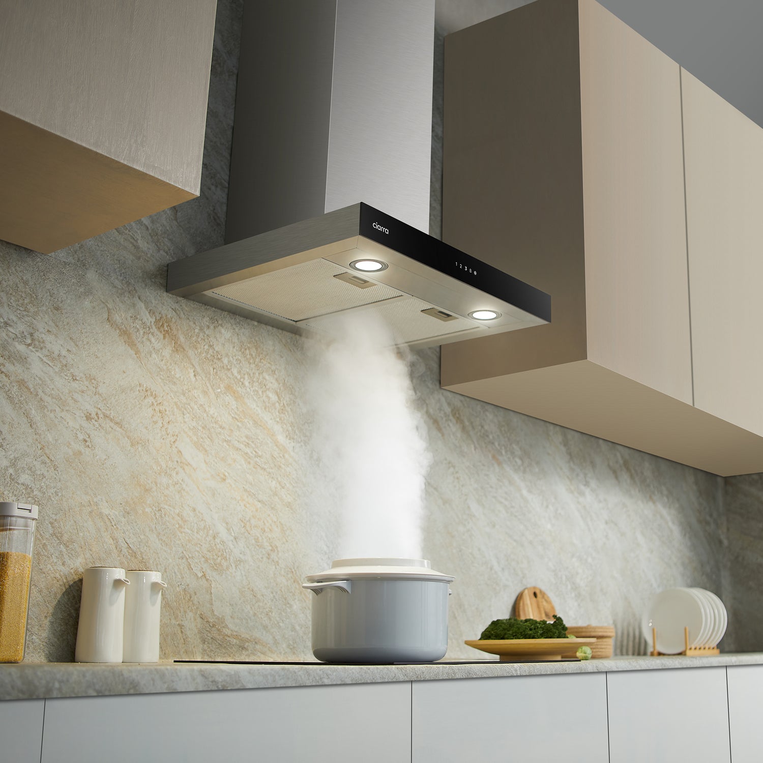 CIARRA Touch Control Chimney Cooker Hood 60cm CBCS6102-OW