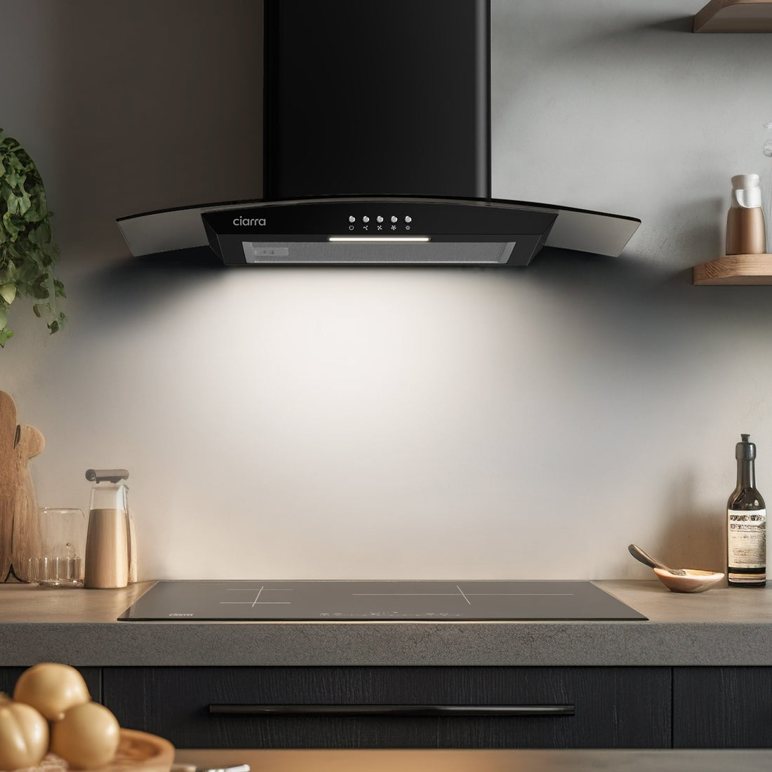 Energy-Efficient 60cm Black Cooker Hoods