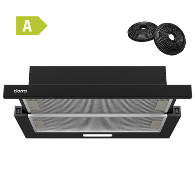 CIARRA 60cm Telescopic Cooker Hood Black CBCB6906D-OW