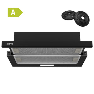 CIARRA 60cm Telescopic Cooker Hood Black CBCB6906D-OW