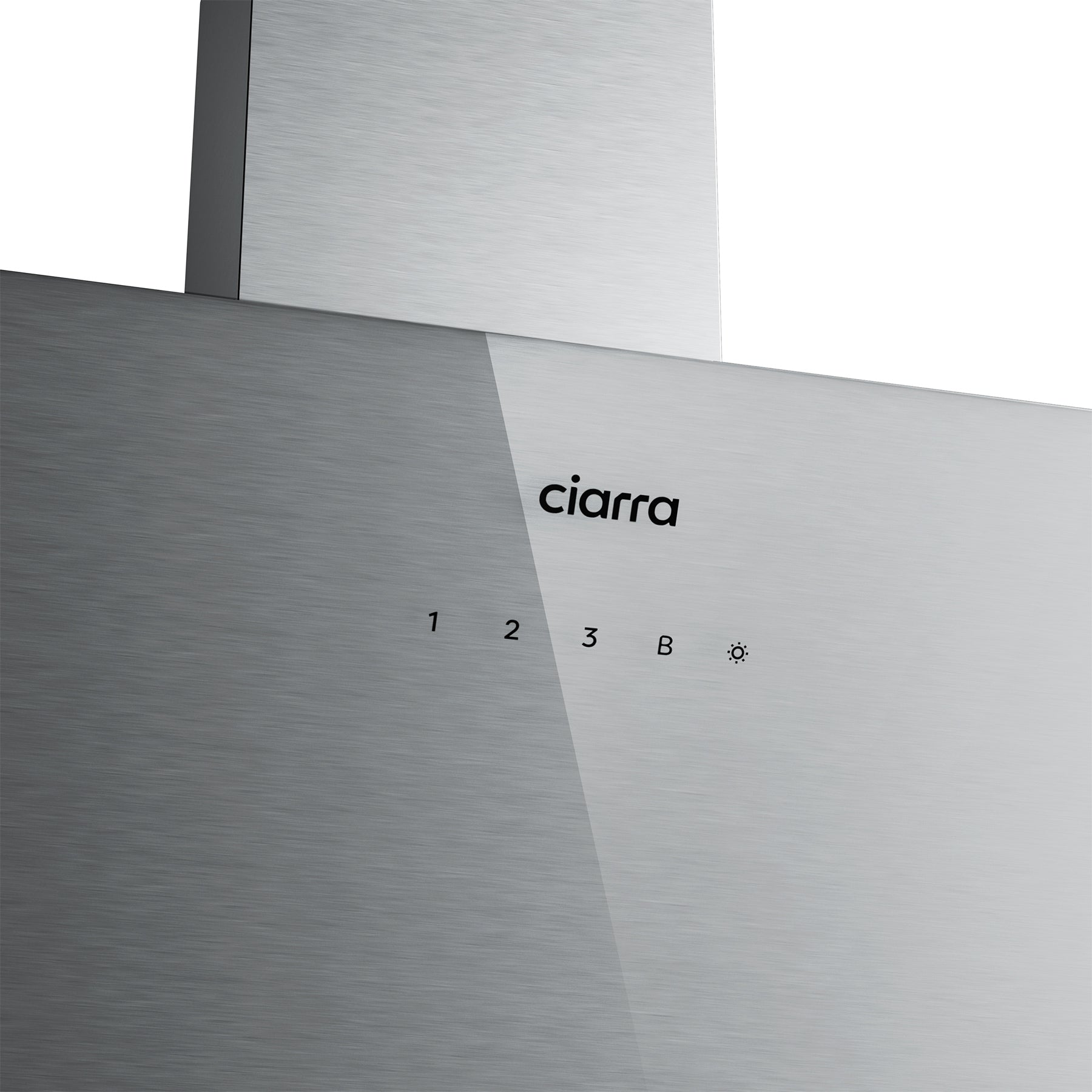 CIARRA 90cm Brushed Silver Glass Angled Cooker Hood With Touch Control A++ CBCS9736H-S