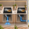 Cross-section airflow diagram of Ciarra CBBEH3952-2B 39cm downdraft induction hob with integrated extractor