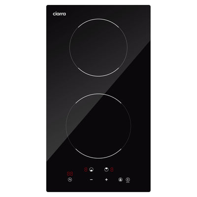 CIARRA 29cm Built-in Induction Hob 2 Zone 2900W Electric Cooktop with UK Plug & Child Lock CBBIH292T-OW