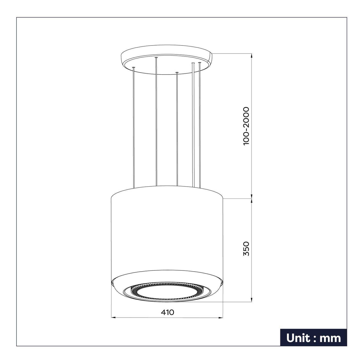 New Arrival Ciarra Smart fashion Island Cooker Hoods/Range hoods function extractor built-in range hood with LED lighting is mounted almost invisibly in a wall cabinet.