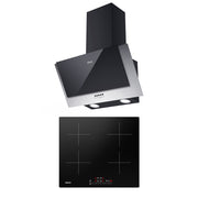Ciarra Limited Set: 60cm Angled Cooker Hood + 4-zone Induction Hob with Boost