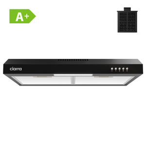 CIARRA 60cm Slim Cooker Hood in Black Under Cabinet CBCB6903D-B