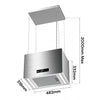 CIARRA 48cm Island Cooker Hood for Open-Plan Kitchens, Recirculating, App Control, A+++ | CBCG4850-N