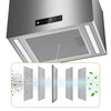 CIARRA 48cm Island Cooker Hood for Open-Plan Kitchens, Recirculating, App Control, A+++ | CBCG4850-N