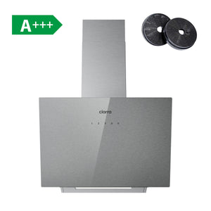 CIARRA 60cm Brushed Silver Glass Angled Cooker Hood A+++ Wifi & Touch Control CBCS6736H-S
