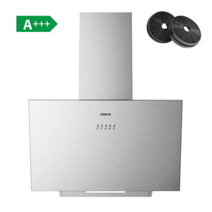 Ciarra 60cm Inclined Angled Cooker Hood Recirculation or Extraction Mode Stainless Steel Design CBCS6762A-OW
