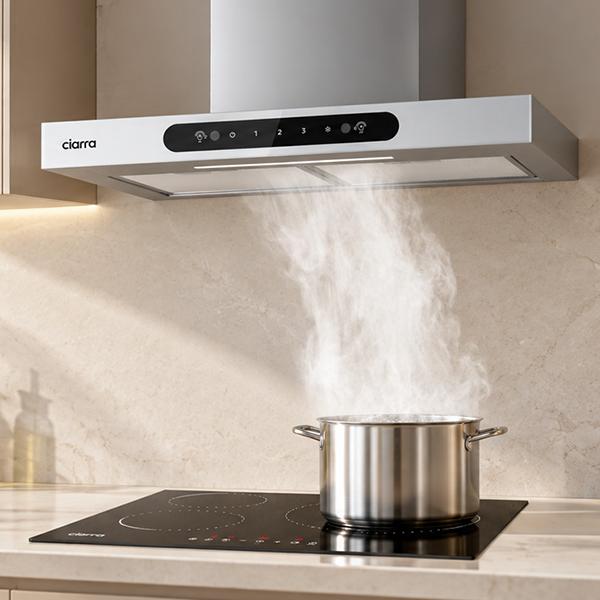 CIARRA 60cm T-shape Wall Cooker Hood with Gesture Control CBCW6102-W