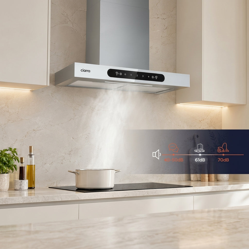 CIARRA 60cm T-shape Wall Cooker Hood with Gesture Control CBCW6102-W