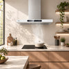 CIARRA 90cm T-shape Wall-Mounted Extractor Hood with Gesture Control CBCW9102-W