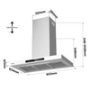 CIARRA 90cm T-shape Wall-Mounted Extractor Hood with Gesture Control CBCW9102-W