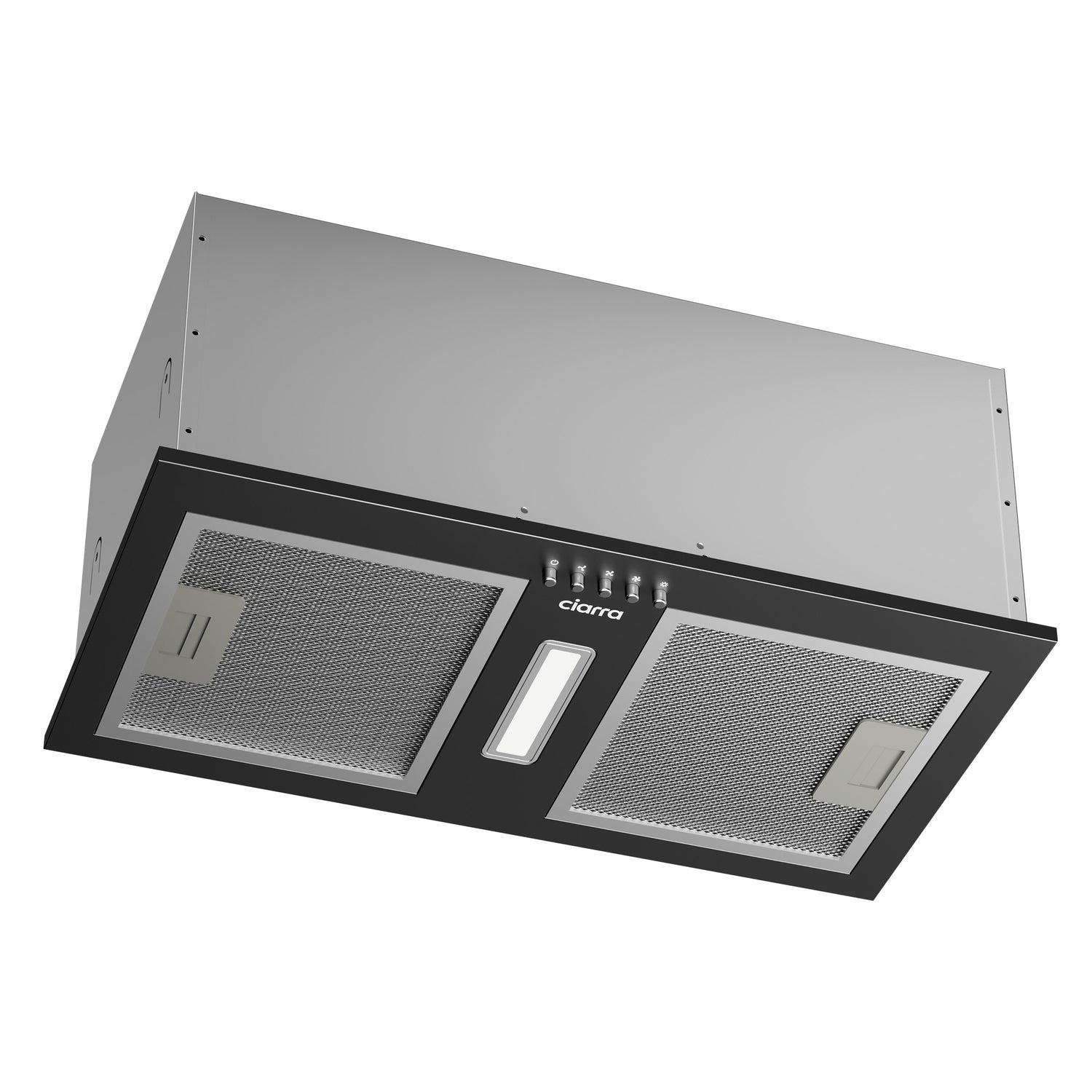 CIARRA CBCB5937A black under cabinet cooker hood in a modern kitchen