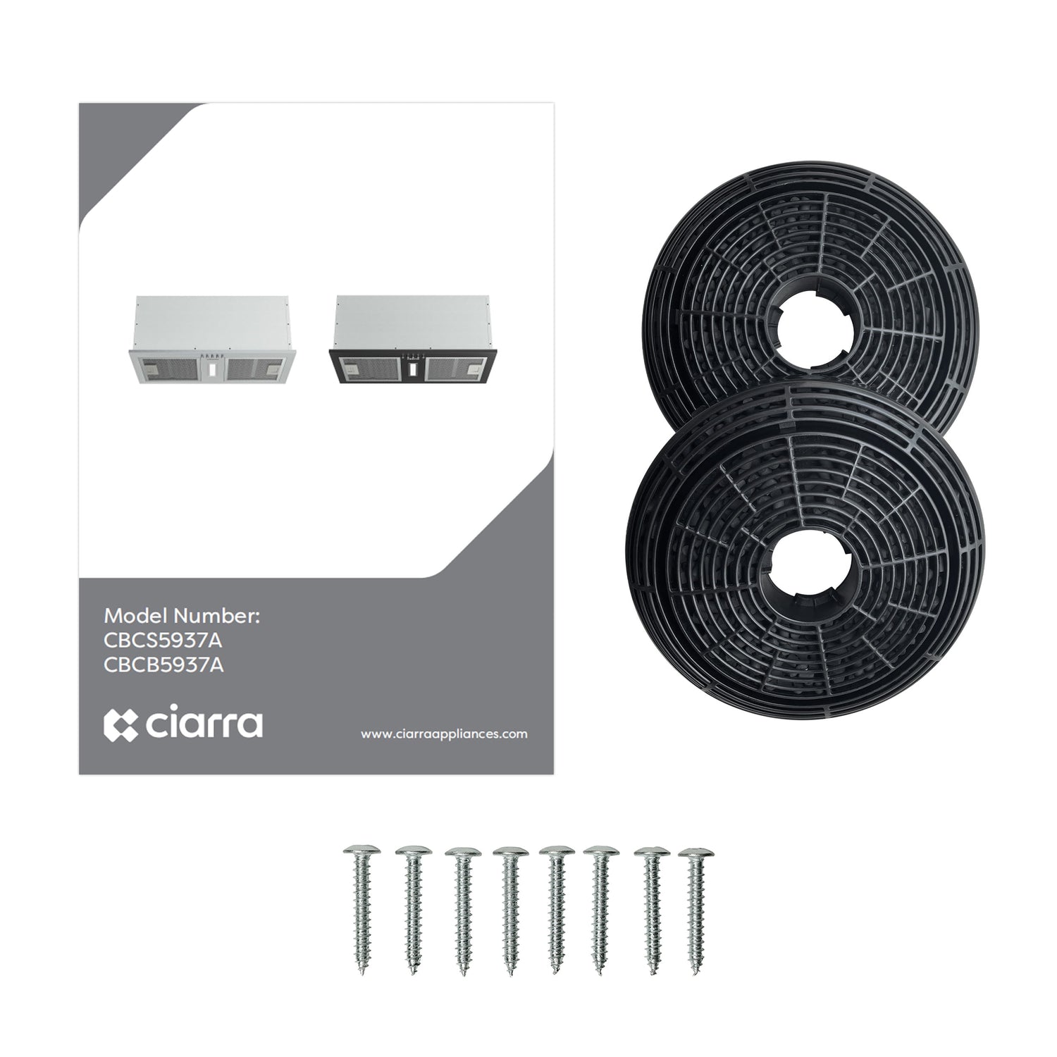 CIARRA CBCB5937A cooker hood filter and accessory detail