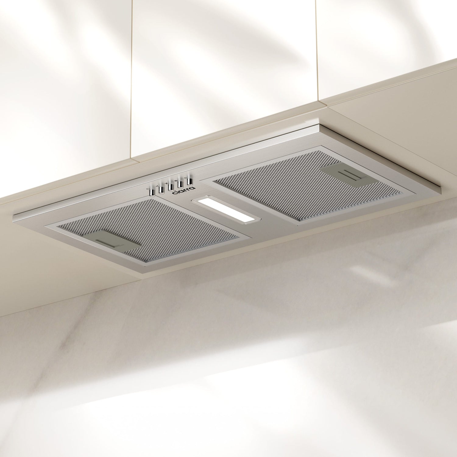 Concealed fitted CIARRA CBCS5937A-OW cooker hood with cabinet shut