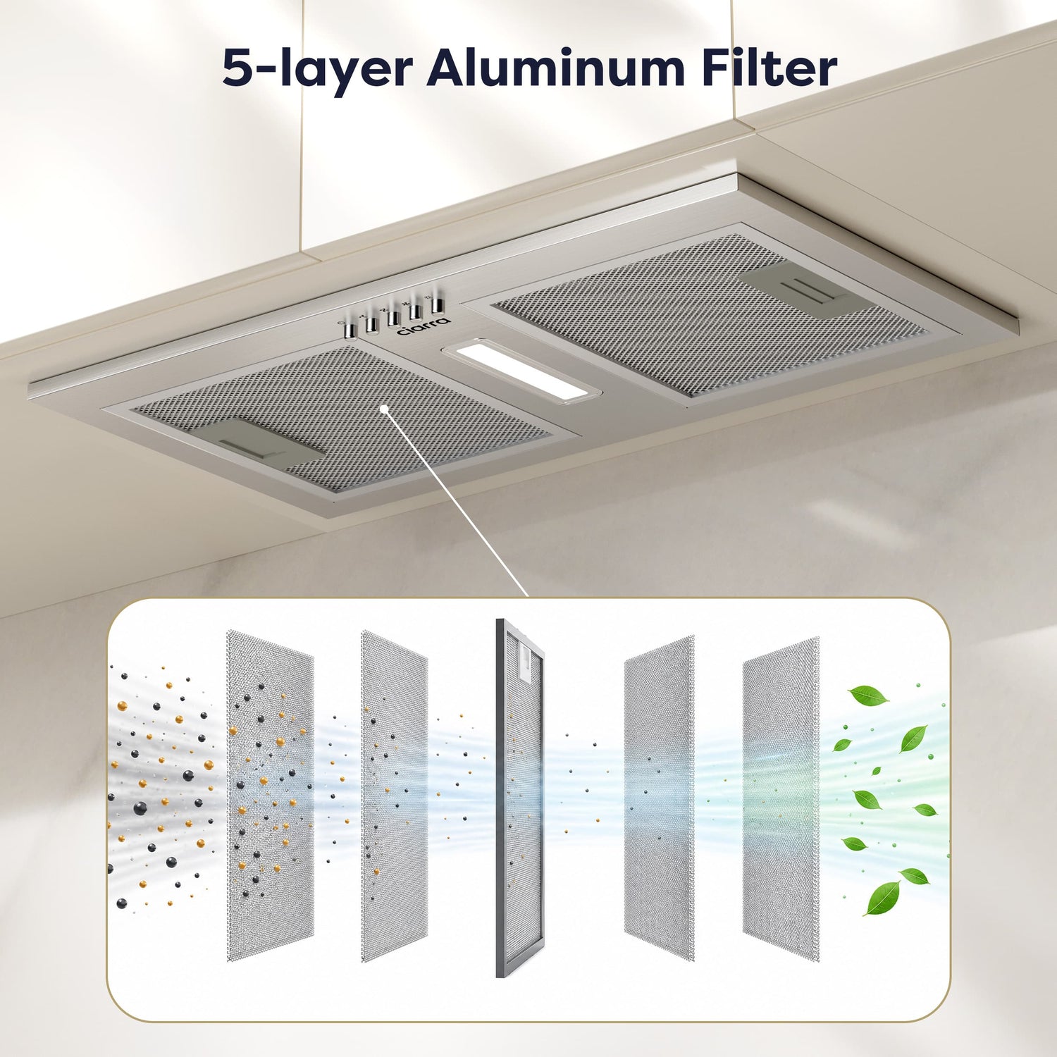 CIARRA CBCS5937A cooker hood with washable aluminium grease filters