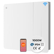 CIARRA Smart Dual-Core Ceramic Electric Panel Heater – Slim 24/7 Programmable Eco Radiator with WiFi, IP24 Bathroom Safe (1000W / 1500W / 2000W)