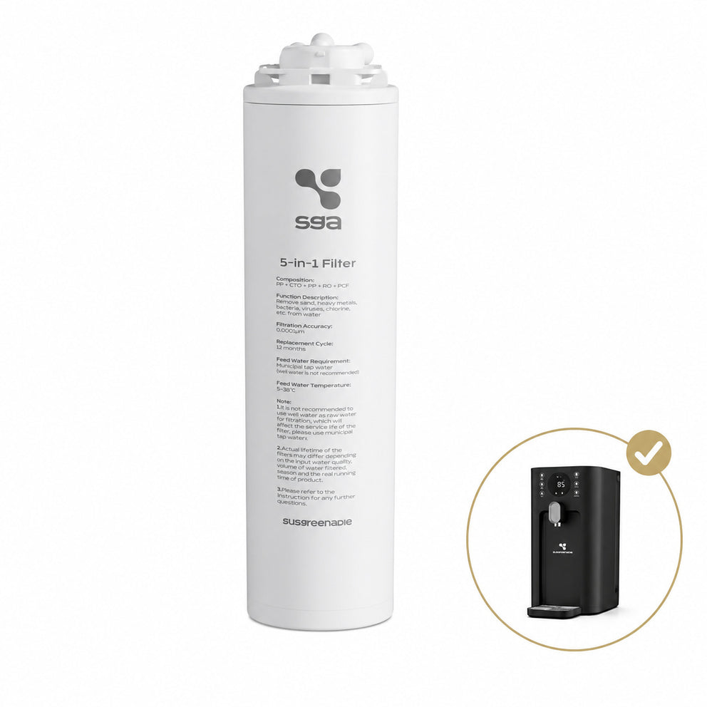 Ciarra x Susgreenable 5-in-1 Filters Reverse Osmosis Systems RO Water Filter Cartridge – 0.0001μm Ultra Filtration – SGROF03