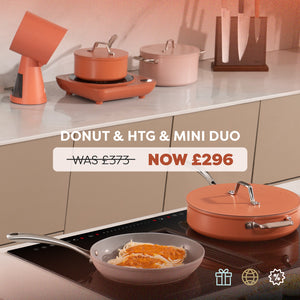 Ciarra Kitchen PortoChef Quartet : Donut Induction Hob & HOOD TO GO & Cookware Mini Duo