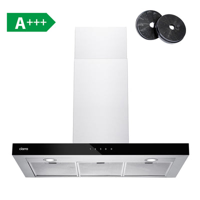CIARRA 90cm Smart T-Shape Cooker Hood, Stainless Steel & Touch Glass Chimney Extractor Fan with WiFi App Control, CBCS9102-OW
